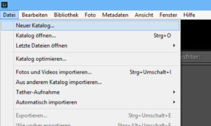 Einen neuen Katalog in Lightroom erstellen