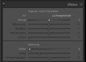 Effekte in Lightroom